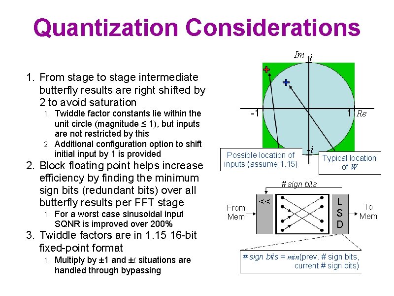 Quantization Considerations Im i 1. From stage to stage intermediate butterfly results are right