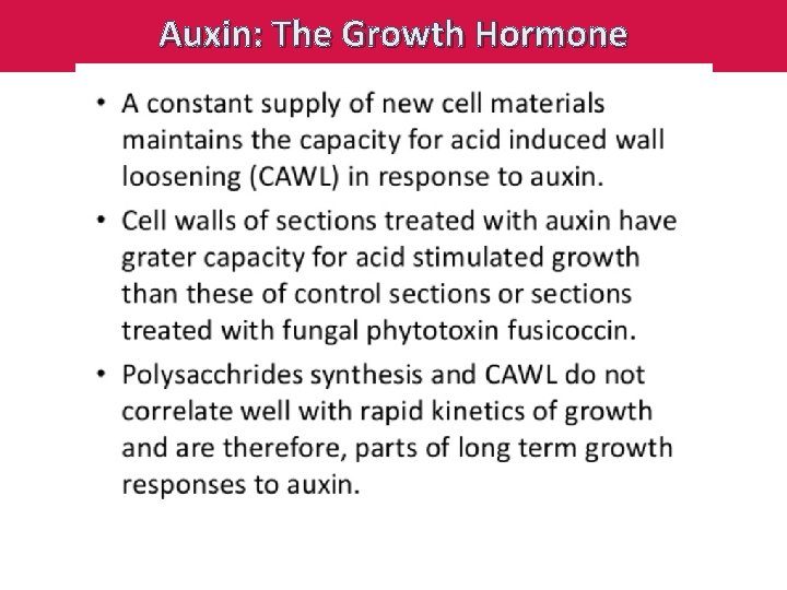 Auxin: The Growth Hormone 