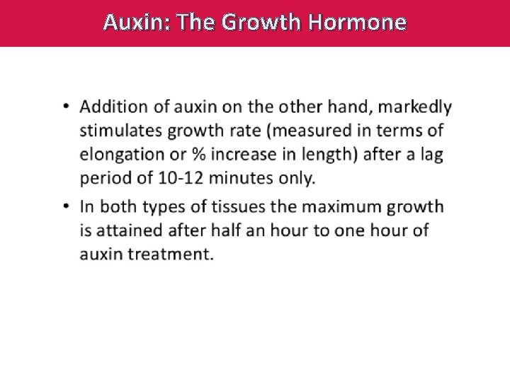 Auxin: The Growth Hormone 