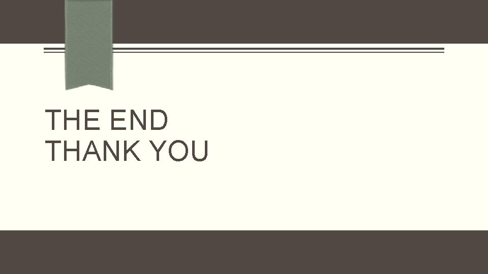 THE END THANK YOU THE END THANK YOU