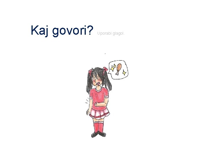 Kaj govori? Uporabi glagol. 