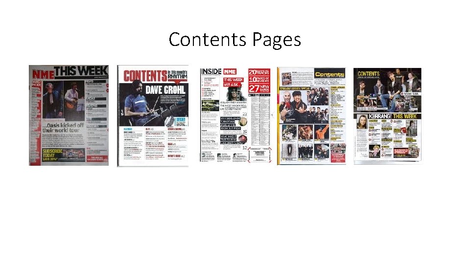 Contents Pages 