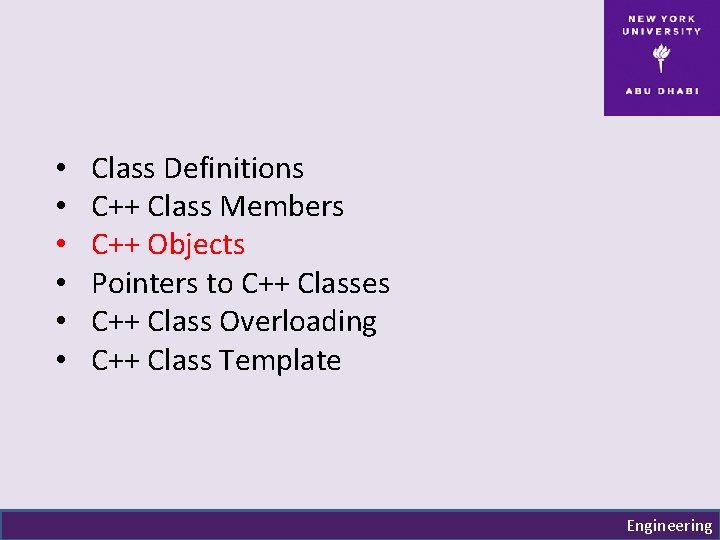 • • • Class Definitions C++ Class Members C++ Objects Pointers to C++ • • • Class Definitions C++ Class Members C++ Objects Pointers to C++