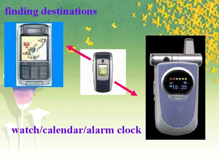 finding destinations watch/calendar/alarm clock 