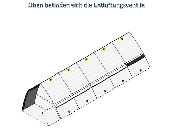 Oben befinden sich die Entlüftungsventile 