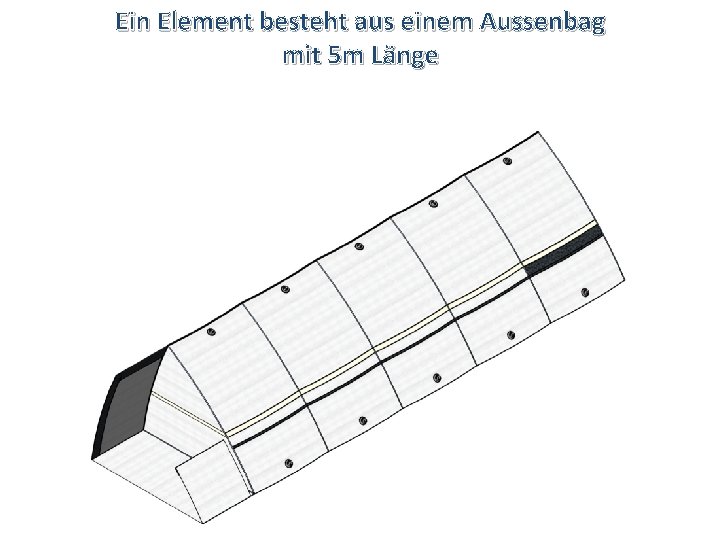 Ein Element besteht aus einem Aussenbag mit 5 m Länge 