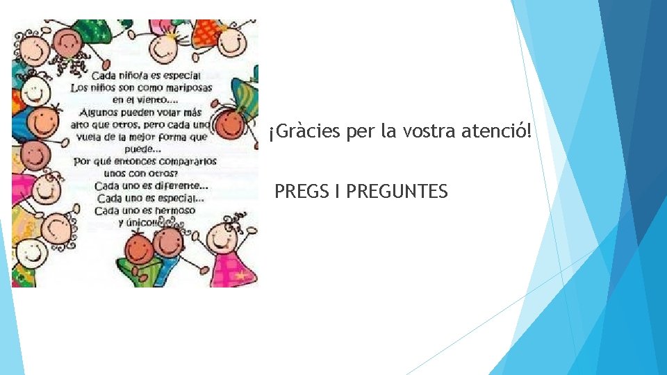 ¡Gràcies per la vostra atenció! PREGS I PREGUNTES 