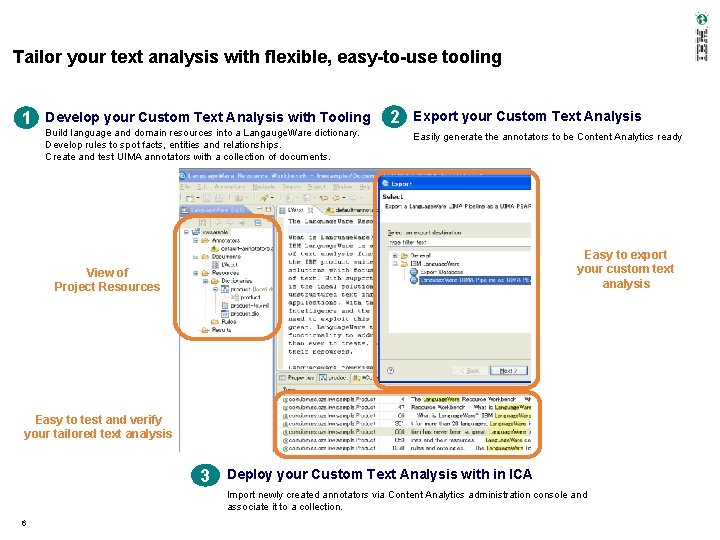 Tailor your text analysis with flexible, easy-to-use tooling 1 Develop your Custom Text Analysis