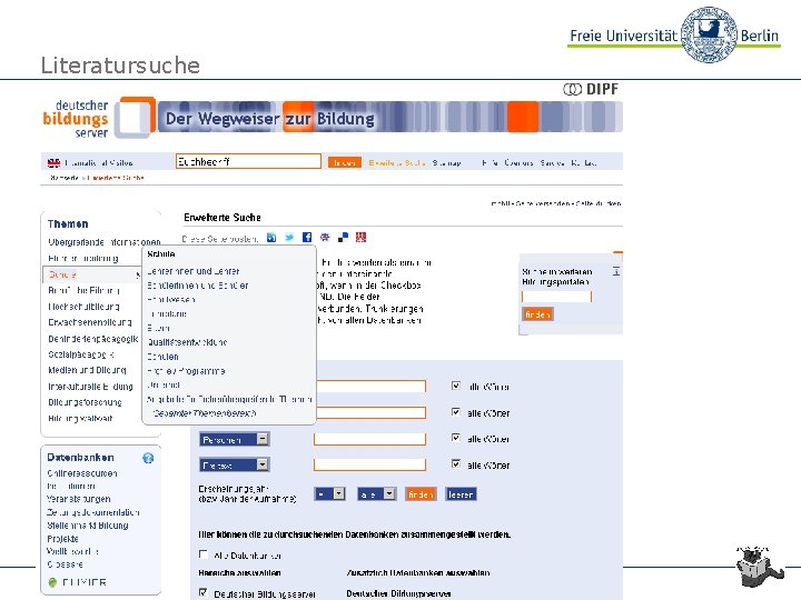 Literatursuche Informationssuche Freie Universität Berlin -- Universitätsbibliothek 