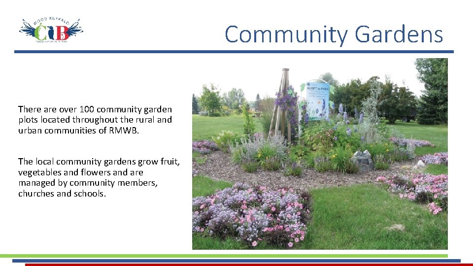 Community Gardens There are over 100 community garden plots located throughout the rural and Community Gardens There are over 100 community garden plots located throughout the rural and