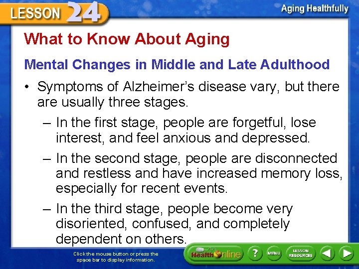 What to Know About Aging Mental Changes in Middle and Late Adulthood • Symptoms