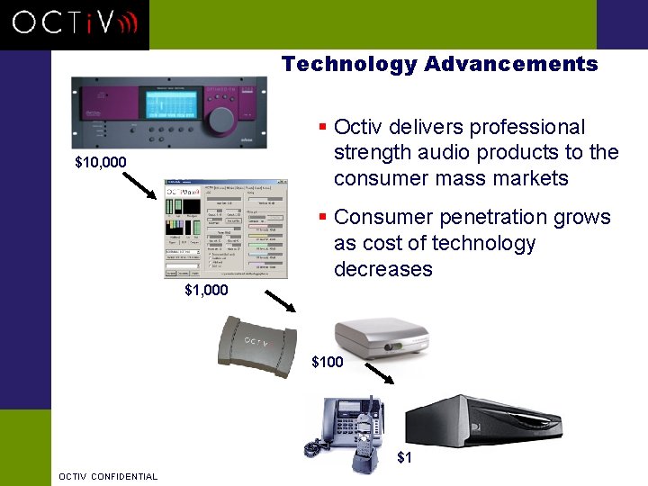 Technology Advancements § Octiv delivers professional strength audio products to the consumer mass markets