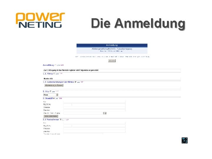 Die Anmeldung 