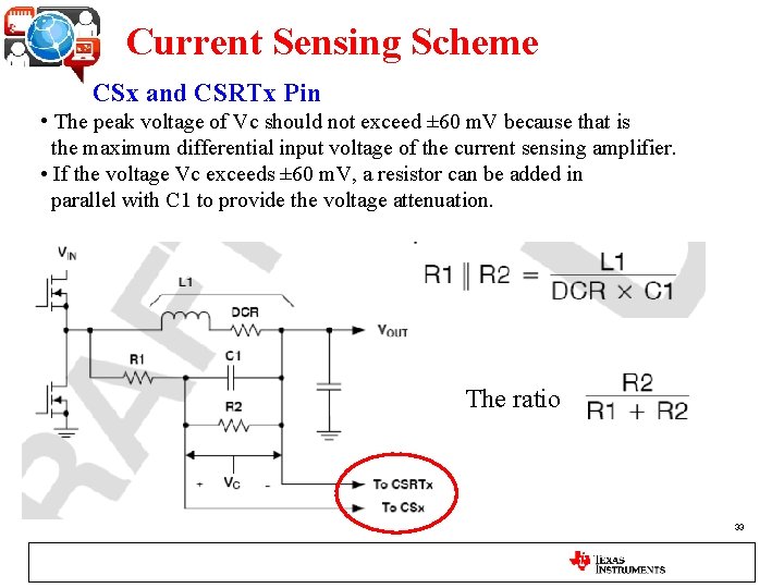 Current Sensing Scheme CSx and CSRTx Pin • The peak voltage of Vc should