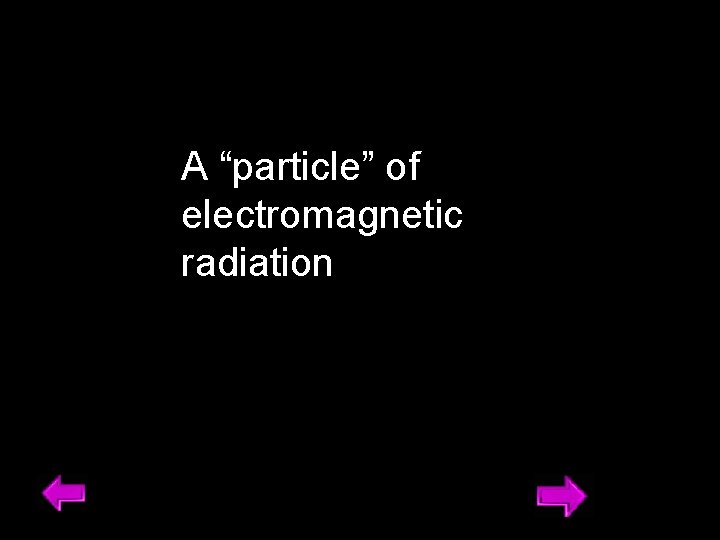 A “particle” of electromagnetic radiation 23 