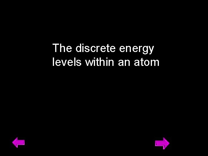 The discrete energy levels within an atom 24 