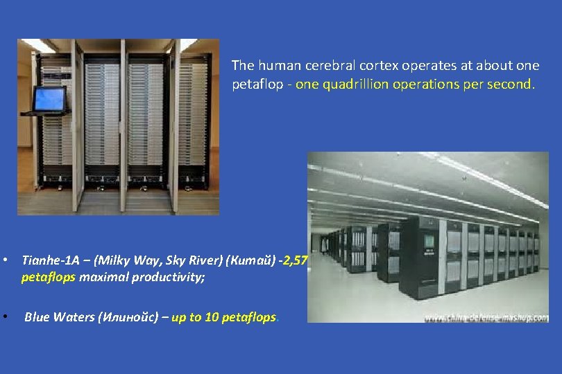 The human cerebral cortex operates at about one petaflop - one quadrillion operations per