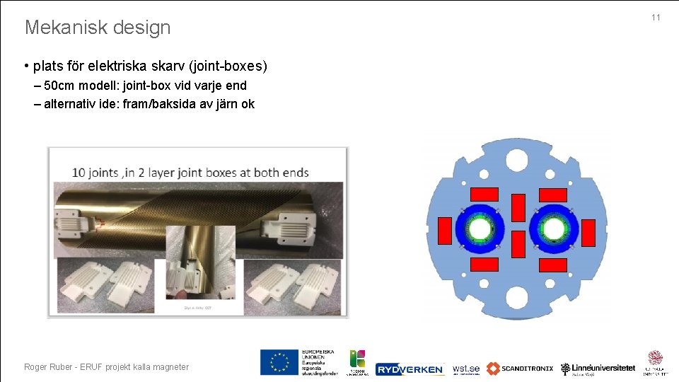 Mekanisk design • plats för elektriska skarv (joint-boxes) – 50 cm modell: joint-box vid