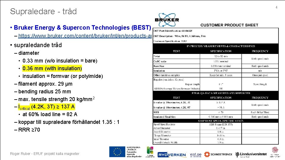 Supraledare - tråd • Bruker Energy & Supercon Technologies (BEST) – https: //www. bruker.