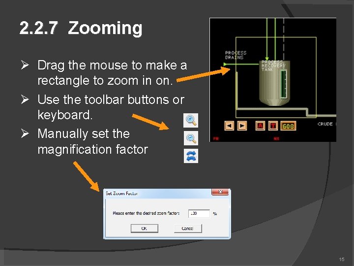 2. 2. 7 Zooming Drag the mouse to make a rectangle to zoom in