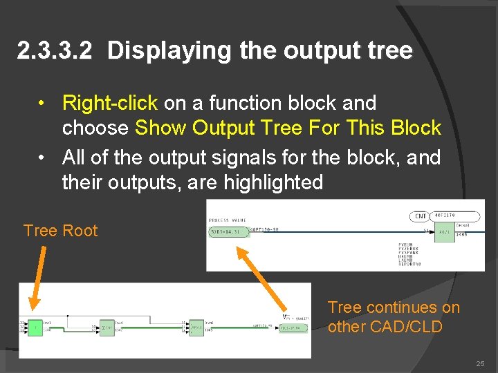 2. 3. 3. 2 Displaying the output tree • Right-click on a function block