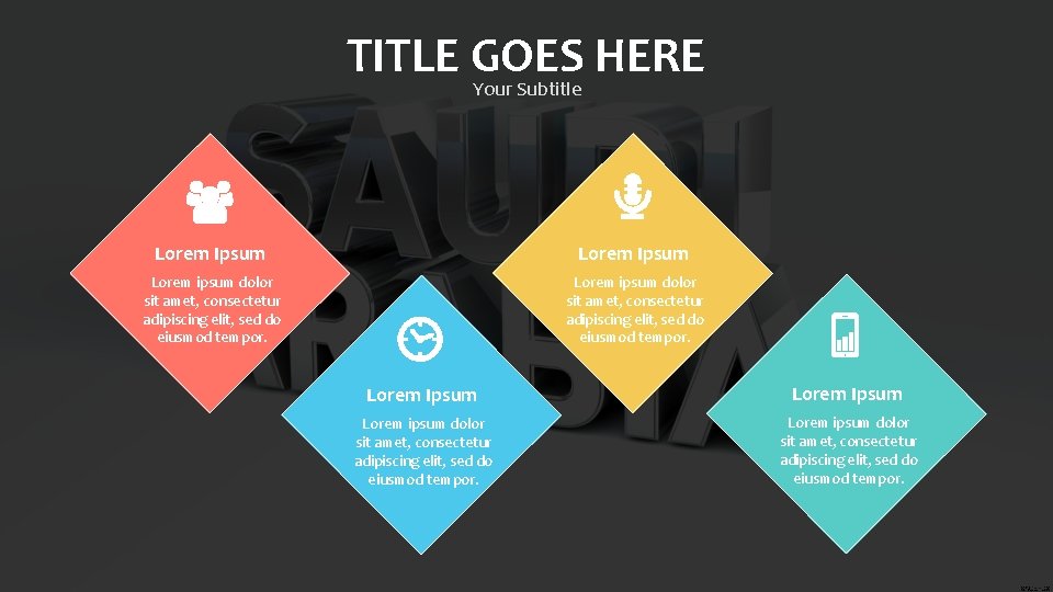 TITLE GOES HERE Your Subtitle Lorem Ipsum Lorem ipsum dolor sit amet, consectetur adipiscing