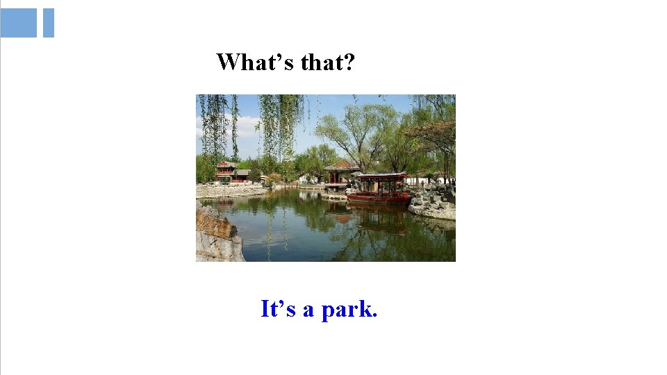 What’s that? It’s a park. What’s that? It’s a park.