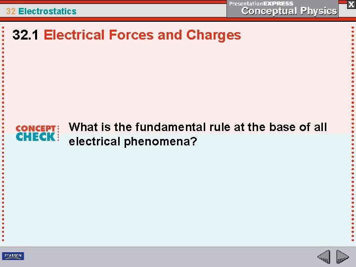 32 Electrostatics 32. 1 Electrical Forces and Charges What is the fundamental rule at