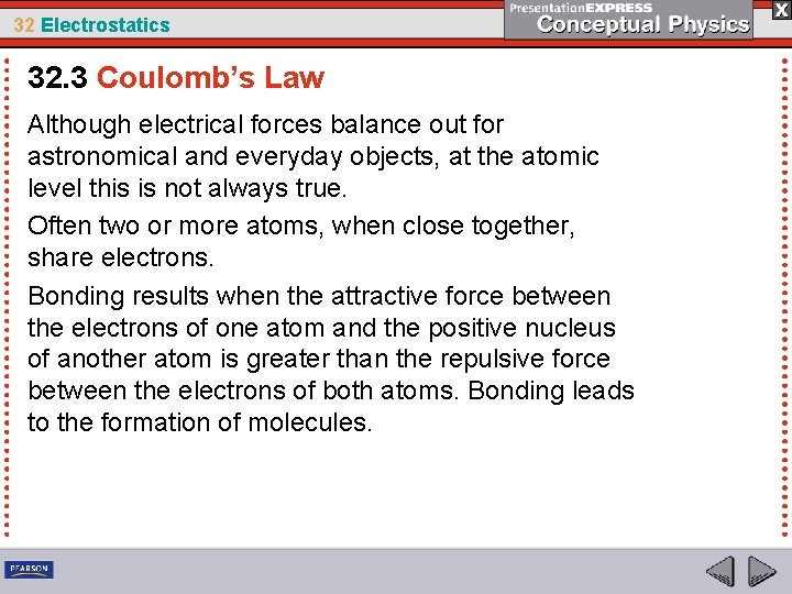 32 Electrostatics 32. 3 Coulomb’s Law Although electrical forces balance out for astronomical and