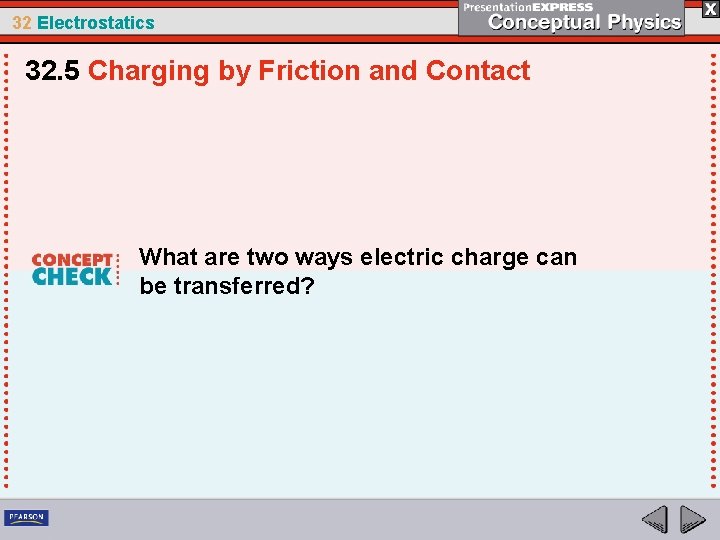 32 Electrostatics 32. 5 Charging by Friction and Contact What are two ways electric