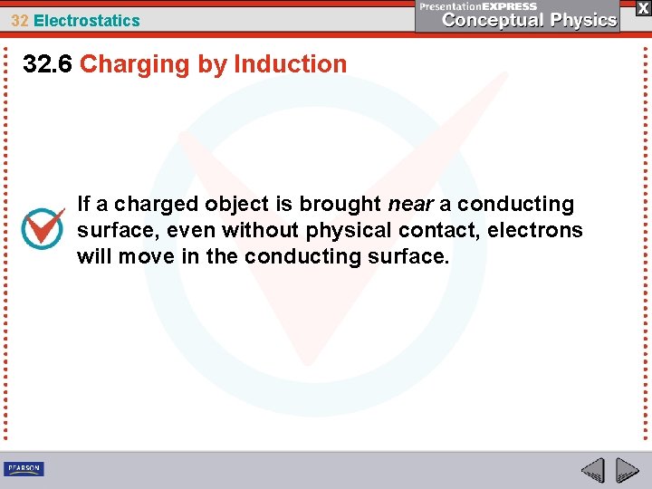 32 Electrostatics 32. 6 Charging by Induction If a charged object is brought near
