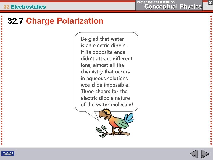 32 Electrostatics 32. 7 Charge Polarization 