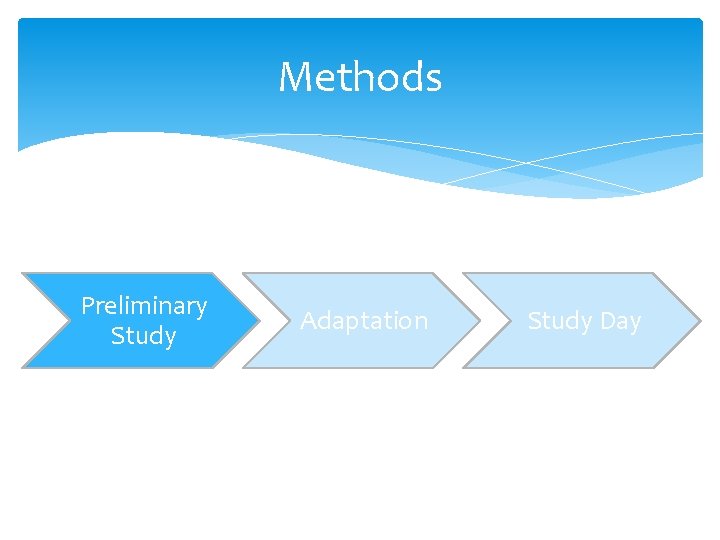 Methods Preliminary Study Adaptation Study Day 