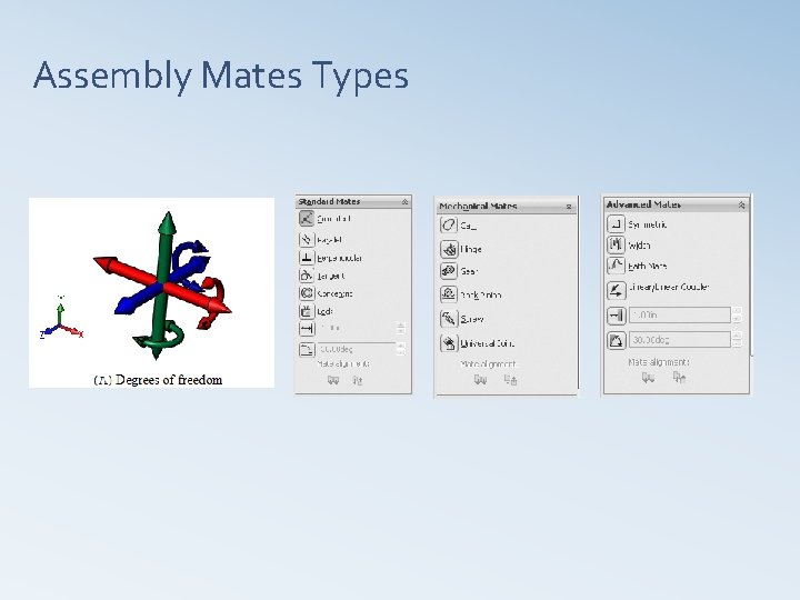 Assembly Mates Types 