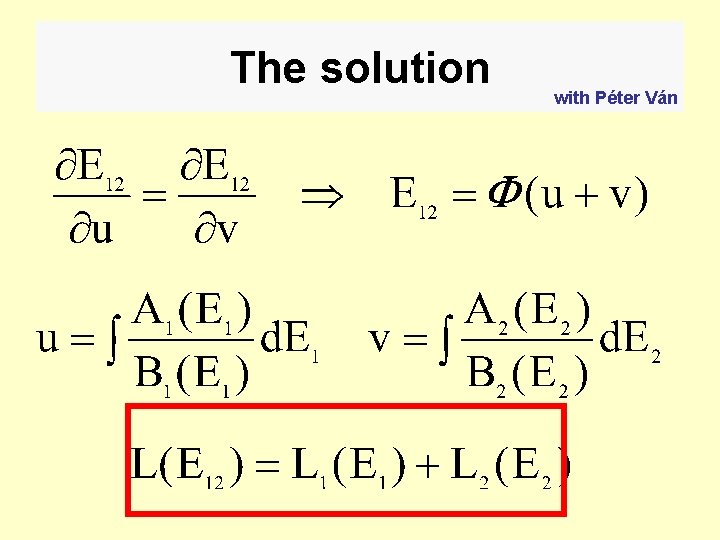 The solution with Péter Ván 