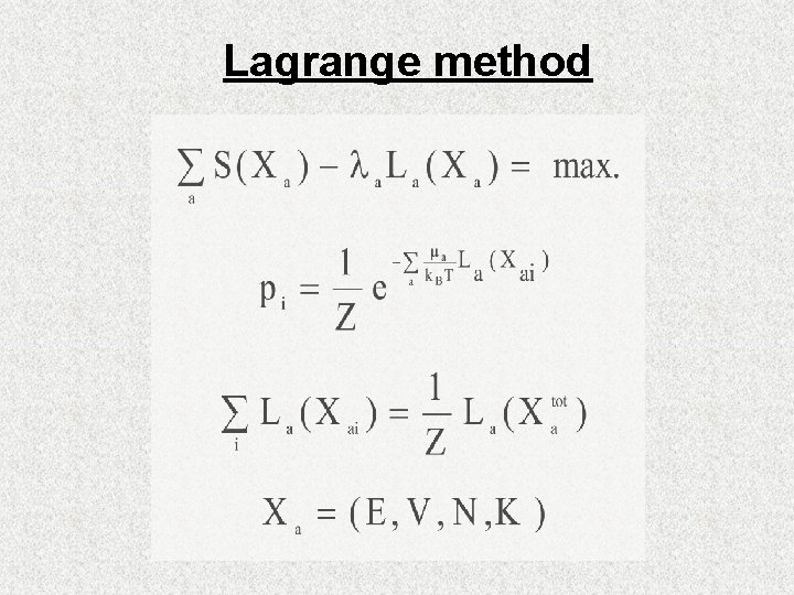 Lagrange method 