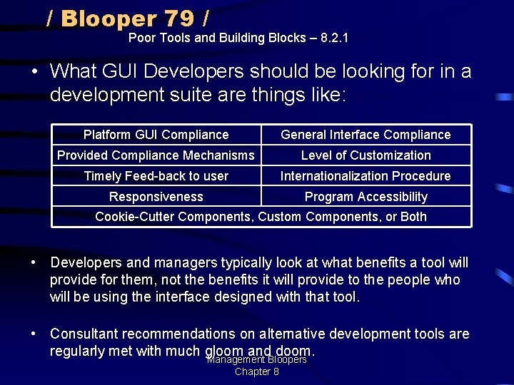/ Blooper 79 / Poor Tools and Building Blocks – 8. 2. 1 •