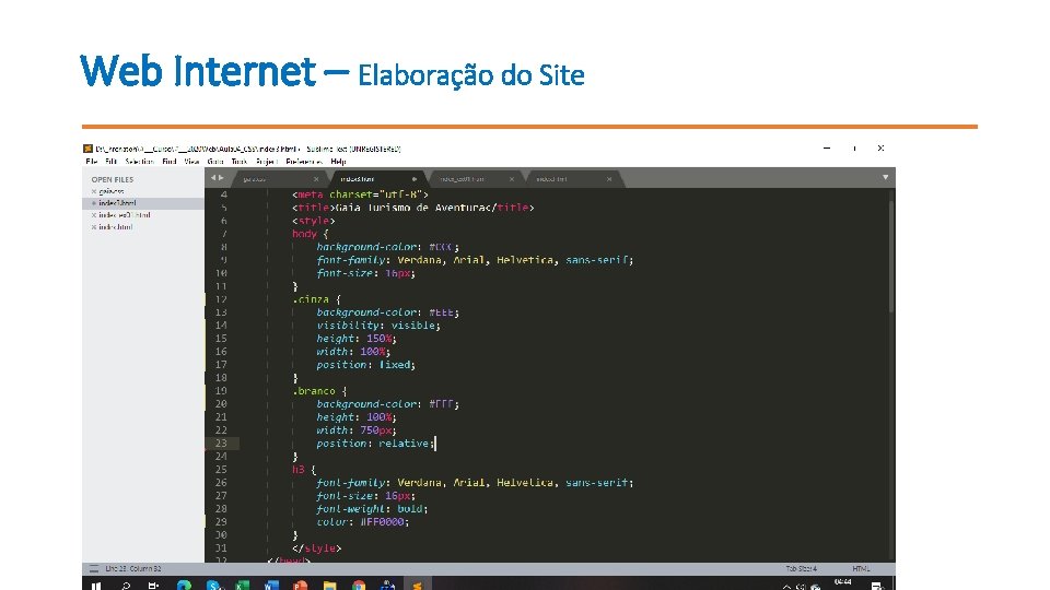 Web Internet – Elaboração do Site 