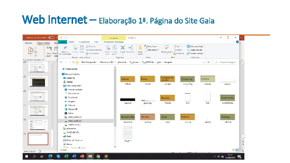 Web Internet – Elaboração 1ª. Página do Site Gaia 