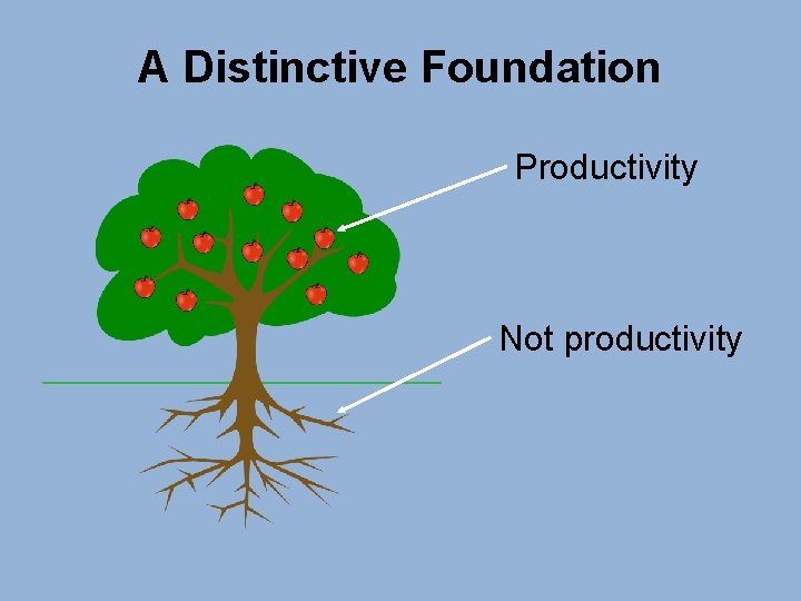 A Distinctive Foundation Productivity Not productivity 