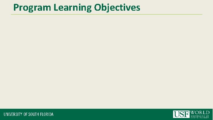 Program Learning Objectives 