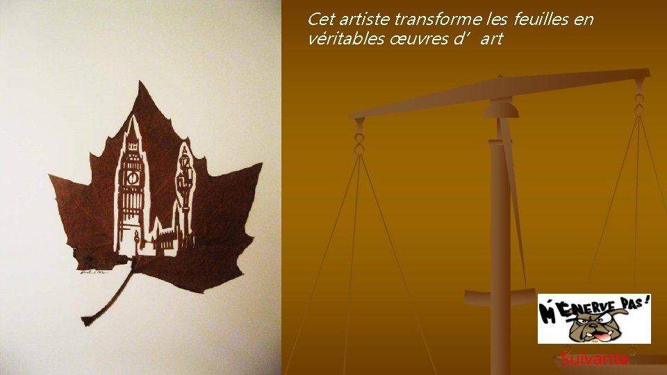 Cet artiste transforme les feuilles en véritables œuvres d’art Suivante 