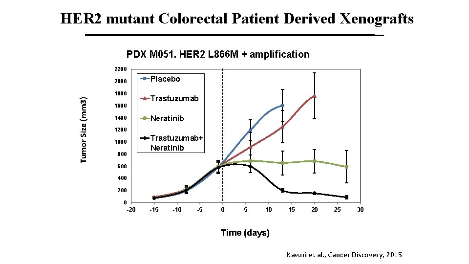 HER 2 mutant Colorectal Patient Derived Xenografts PDX M 051. HER 2 L 866