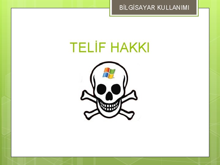 BİLGİSAYAR KULLANIMI TELİF HAKKI 