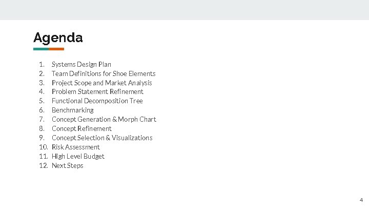 Agenda 1. 2. 3. 4. 5. 6. 7. 8. 9. 10. 11. 12. Systems