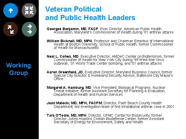 Veteran Political and Public Health Leaders Georges Benjamin, MD, FACP, Exec Director, American Public