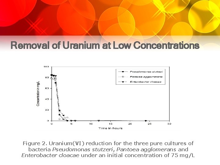 Removal of Uranium at Low Concentrations Figure 2. Uranium(VI) reduction for the three pure