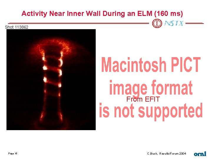 Activity Near Inner Wall During an ELM (160 ms) Shot 113862 From EFIT Page