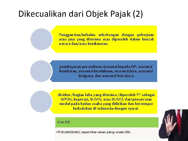 Dikecualikan dari Objek Pajak (2) Penggantian/imbalan sehubungan dengan pekerjaan atau jasa yang diterima atau