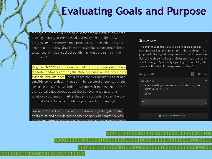 Evaluating Goals and Purpose 